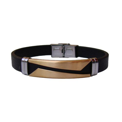 دستبند چرمی طرح آراد کد A1078-Gold