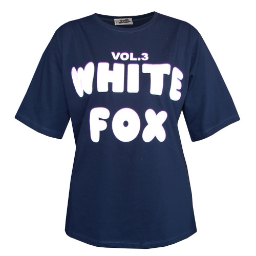 تیشرت باکسی پنبه طرح White fox کد 1-A1083