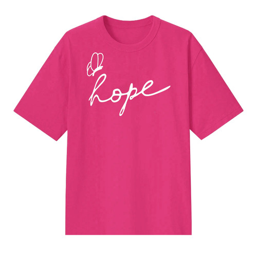 تیشرت باکسی نخ پنبه طرح Hope کد 1-A1083