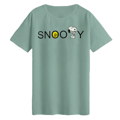 تیشرت لانگ نخ پنبه طرح اسنوپی کد 1-A1084