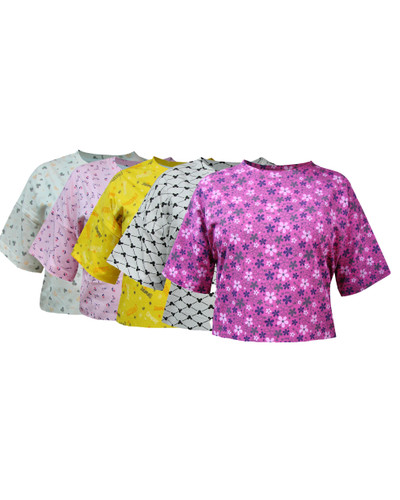 کراپ زنانه نخ پنبه چهار طرح عمده کد A1065