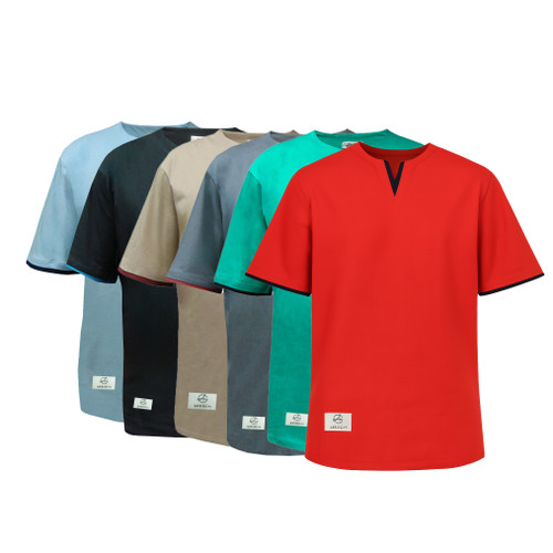 تیشرت پنبه مردانه یقه هفت کد A1096-2 عمده (حداقل سفارش 6 عدد)