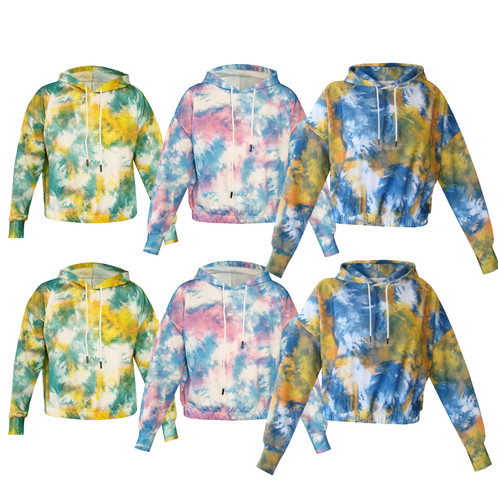 کراپ هودی زنانه طرح آبرنگی کد A1107 عمده (حداقل سفارش 6 عدد)