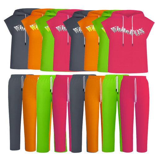 ست هودی بدون آستین و شلوار زنانه کد A1112 عمده (حداقل سفارش 6 عدد)