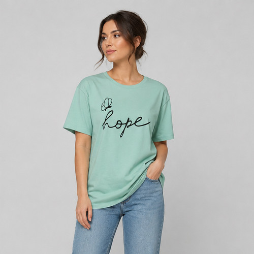 تیشرت باکسی نخ پنبه طرح Hope کد 1-A1083