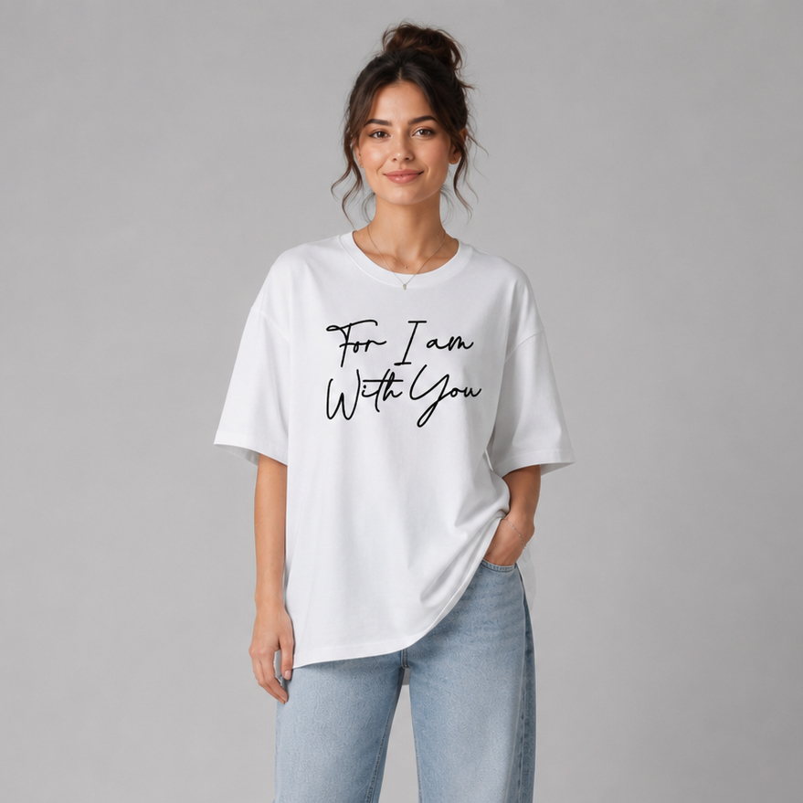 تیشرت لانگ نخ پنبه طرح For i am کد A1084