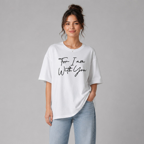 تیشرت لانگ نخ پنبه طرح For i am کد A1084