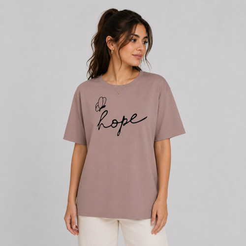 تیشرت باکسی نخ پنبه طرح Hope کد A1083